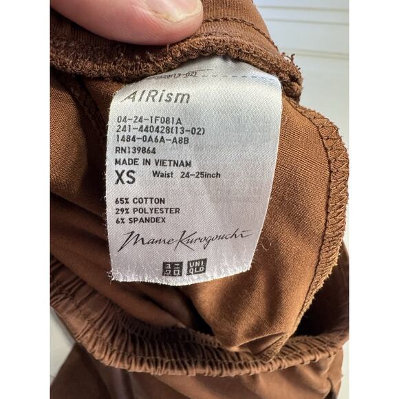 Uniqlo Mame Kurogouchi Airism Cotton Blend Pleated Pants Brown Red XS - Picture 4 of 5